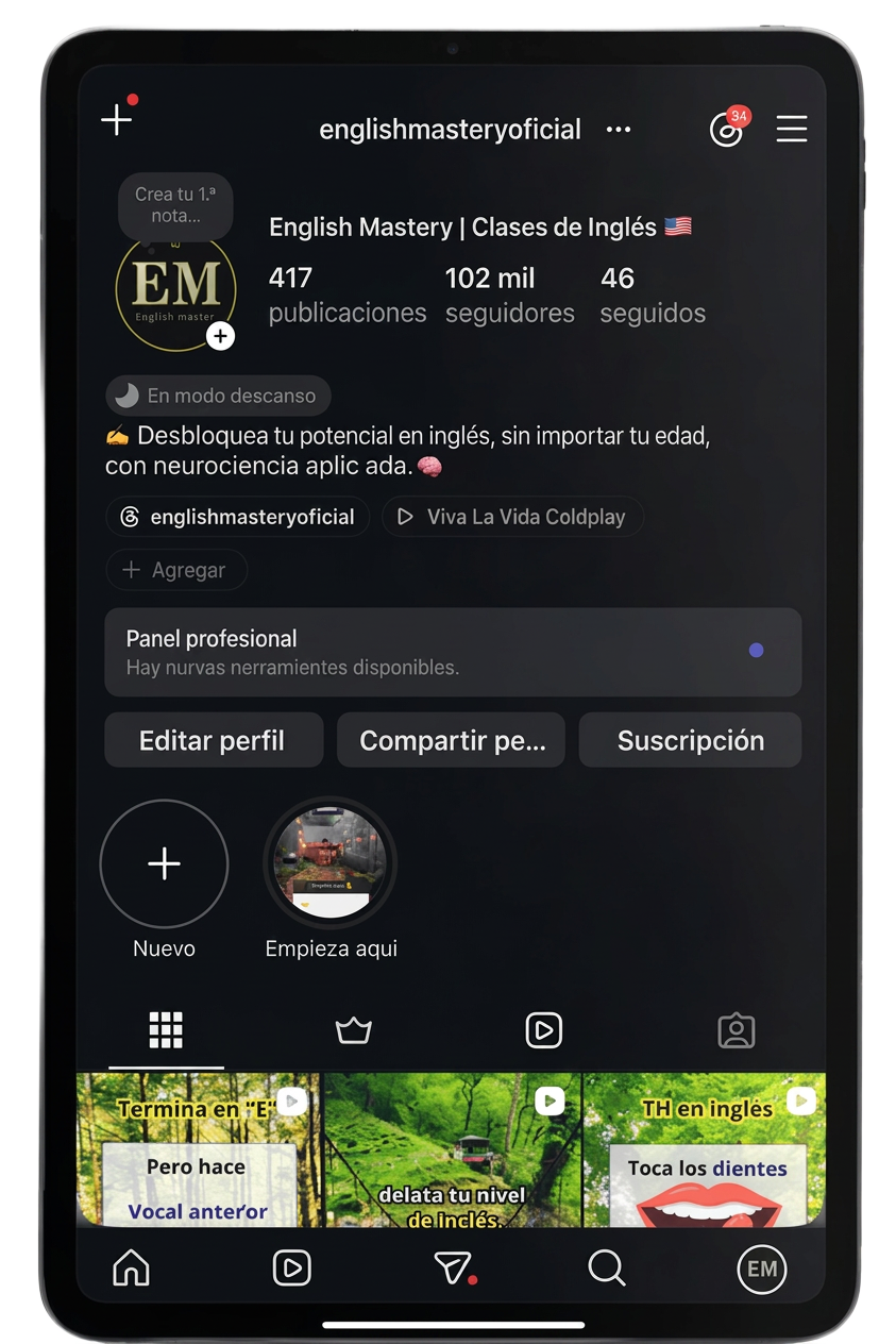 English Mastery — Instagram @englishmasteryoficial